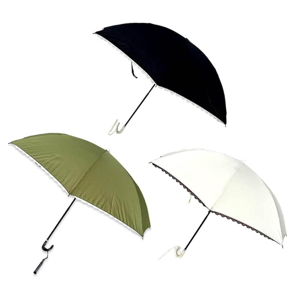 Amazon | 収納袋付き 折り畳み日傘 晴雨兼用 レース J型ハンドル